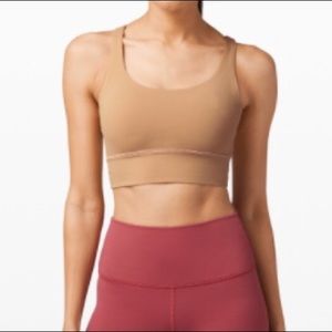 Lululemon sports bra long line tan size 4